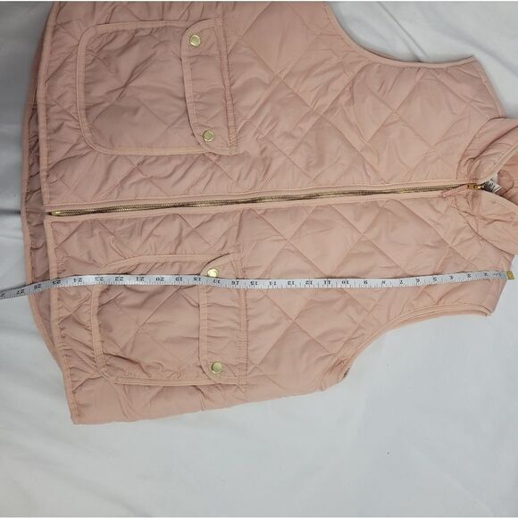 WORKSHOP vest‎ pink quilted zip up with pockets 0X - Picture 6 of 7